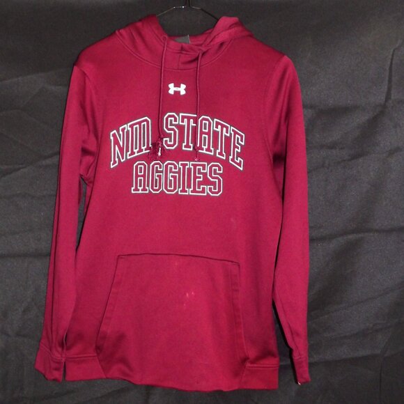 Under Armour N M State Aggies Burgundy Hooded Sweatshirt  Size Small - Picture 1 of 6